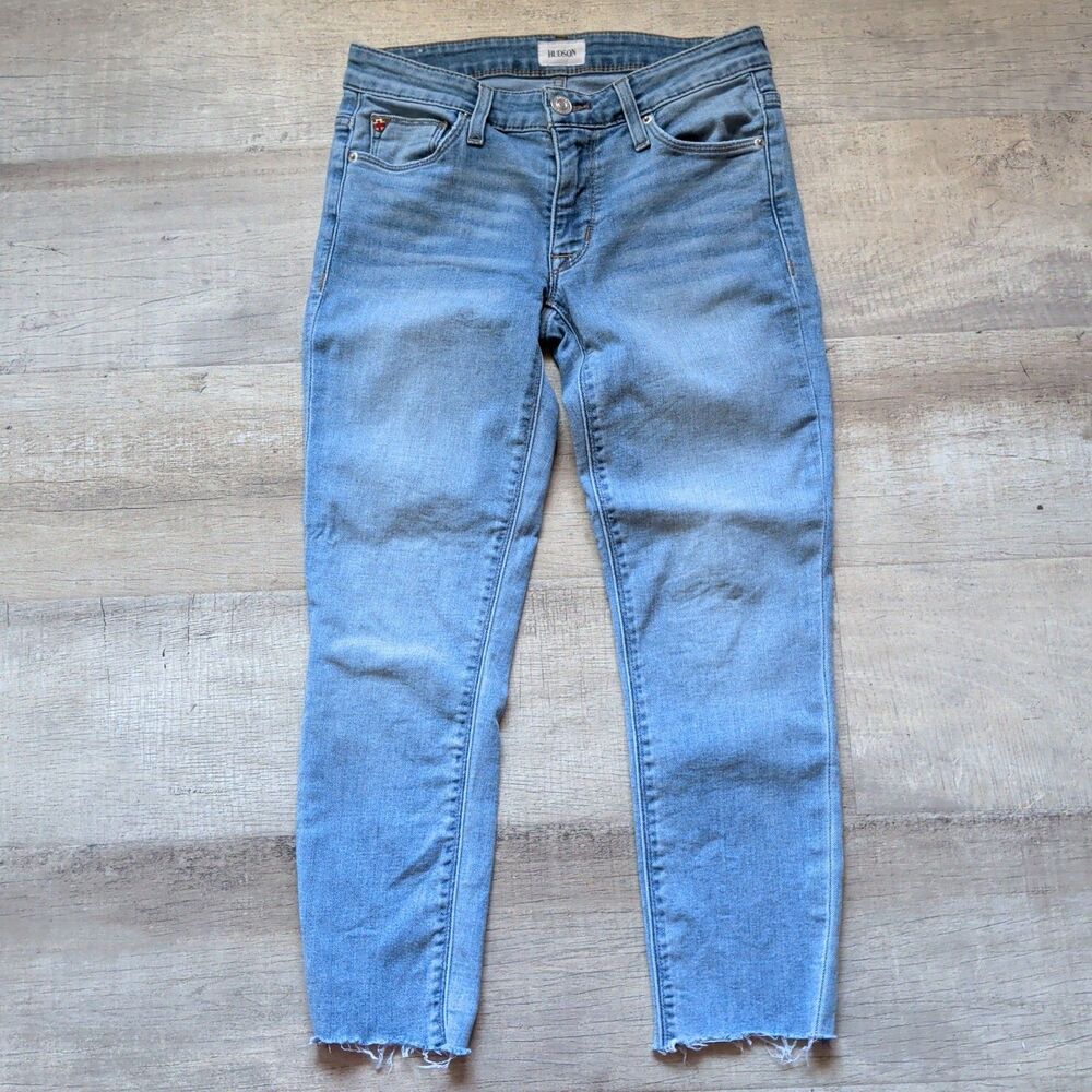 ​Hudson Krista Low Rise Skinny Ankle Jeans Women's Size 24 Light Wash Raw Hem